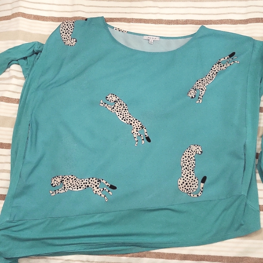Womens cheetah blouse size small